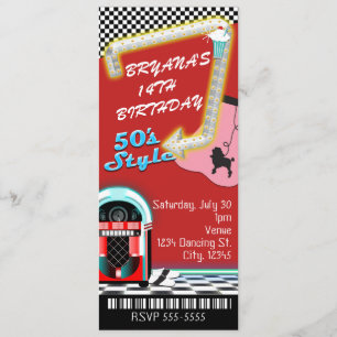 Invitation billet de fête d'anniversaire de thème de style