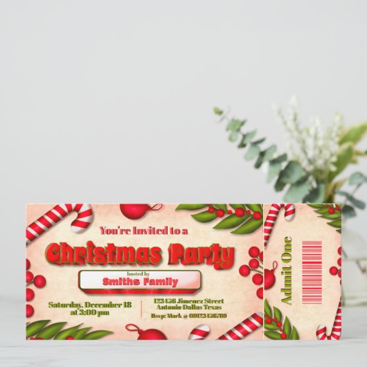 Invitation Billet de fête de Noël (Debout devant)