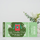 Invitation Billet de fête de Noël au bureau avec pull moche (Debout devant)