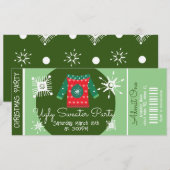 Invitation Billet de fête de Noël au bureau avec pull moche (Devant / Derrière)