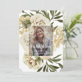 Invitation Billet de Fête des mariées de photo Foliage & Flor (Debout devant)