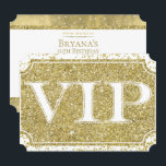 Invitation Billet de fête VIP Glitter Confetti Or Blanc<br><div class="desc">personnaliser avec n'importe quel texte</div>