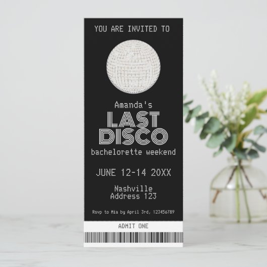 Invitation Billet de fin de semaine Disco Dernier Argent (Debout devant)