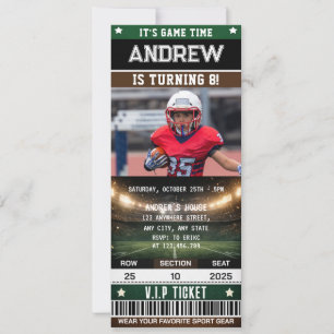 Invitation Billet de football américain avec photo personnali