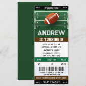 Invitation Billet de football américain personnel (Devant / Derrière)