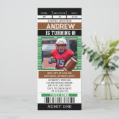 Invitation Billet de football américain sur mesure avec photo (Debout devant)