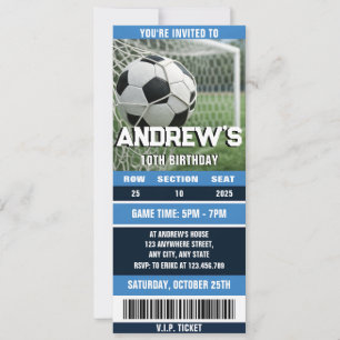 Invitation Billet de football personnalisé pour l'anniversair