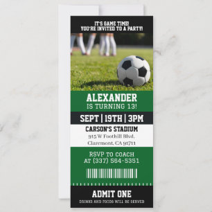 Invitation Billet de football pour un anniversaire