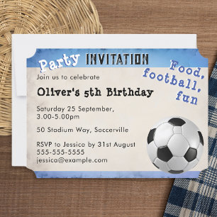 Invitation Billet de football rétro Ballon de football Thème