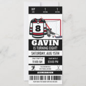 Invitation Billet de hockey personnalisé fête d'anniversaire (Devant)