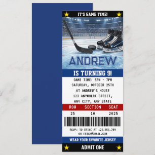 Invitation Billet de hockey personnel Décorations d'anniversa
