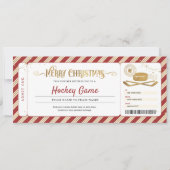 Invitation Billet de hockey surprise pour cadeau de Noël (Devant)