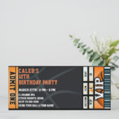 Invitation Billet de jeu de balle VIP pour fête d'anniversair (Debout devant)