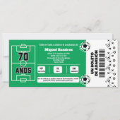 Invitation Billet de jeu de football espagnol pour 70ème anni (Devant)