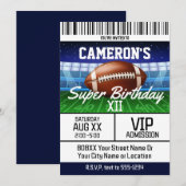 Invitation Billet de jeu de football Super fête d'anniversair (Devant / Derrière)