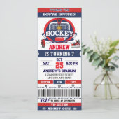 Invitation Billet de jeu de hockey personnel fête d'anniversa (Debout devant)
