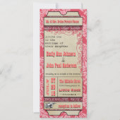 Invitation Billet de jeu Mariage Raspberry Coral et Jaune (Devant)