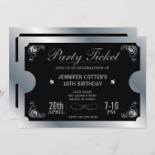 Invitation Billet de la fête d'argent (Devant / Derrière)