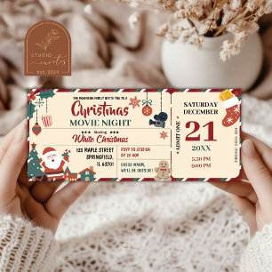 Invitation Billet de la nuit du film de Noël