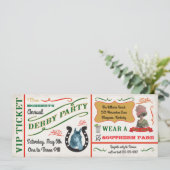 Invitation Billet de la partie de course de chevaux Derby vin (Debout devant)