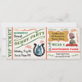 Invitation Billet de la partie de course de chevaux Derby vin (Devant)