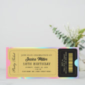 Invitation Billet de la soirée Noir & Or (Debout devant)