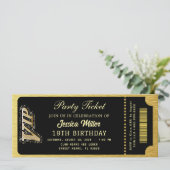 Invitation Billet de la soirée Noir & Or (Debout devant)
