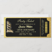 Invitation Billet de la soirée Noir & Or (Devant)