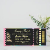 Invitation Billet de la soirée Noir & Or (Debout devant)