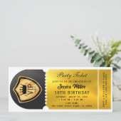 Invitation Billet de la soirée Noir & Or (Debout devant)