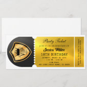 Invitation Billet de la soirée Noir & Or (Devant / Derrière)