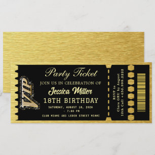 Invitation Billet de la soirée Noir & Or