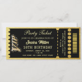 Invitation Billet de la soirée Noir & Or (Devant)