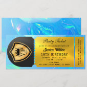 Invitation Billet de la soirée Noir & Or (Devant / Derrière)