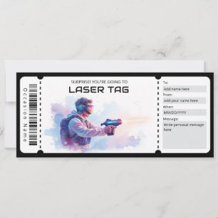 Invitation Billet de Laser Tag