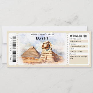 Invitation Billet de l'avion du Passe d'embarquement en Egypt