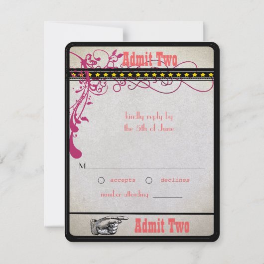 Invitation Billet de lecture RSVP (Dos)