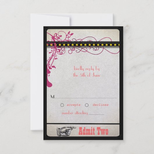 Invitation Billet de lecture RSVP (3,5 x 5) (Dos)