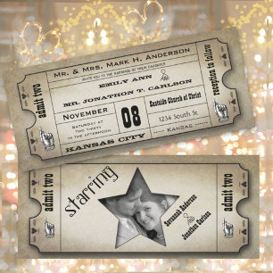 Invitation Billet de mariage médiéval vintage de l'ancien mon