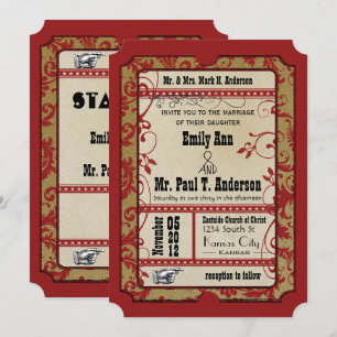 Invitation Billet de mariage pour deux personnes de Hollywood