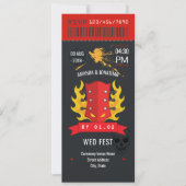 Invitation Billet de mariage Rock and Roll personnalisé (Devant)
