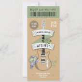 Invitation Billet de Mariage Rock 'n' Roll Acoustique Indépen (Devant)