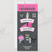 Invitation Billet de mariage Rock 'n' Roll Romance Punk (Devant)