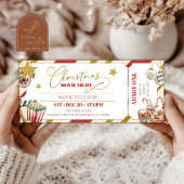 Invitation Billet de nuit Gold Christmas Movie