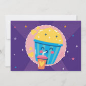 Invitation Billet de nuit Vidéo Purple Cinéma Anniversaire Ph (Dos)