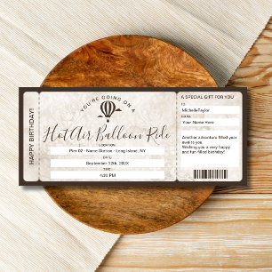 Invitation Billet de passe d'embarquement surprise Montgolfiè