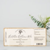 Invitation Billet de passe d'embarquement surprise Montgolfiè (Debout devant)