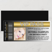 Invitation Billet de passeport VIP Fête d'anniversaire (Devant / Derrière)