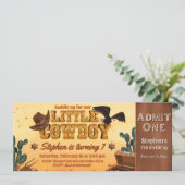 Invitation Billet de Petit Cow-Boy (Debout devant)