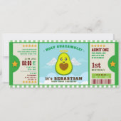 Invitation Billet de premier anniversaire de Saint-guacamole (Devant)
